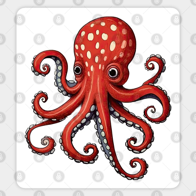 Scarlet Octopus Sticker by CharlesAFish